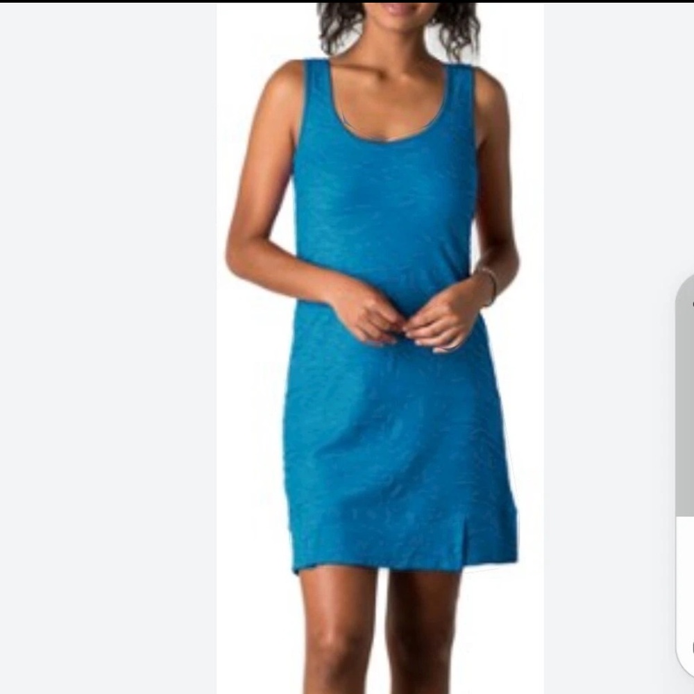 NWT Toad&Co Samba Wave Tank Dress Textured Knit Organic Cotton Inky Teal size L